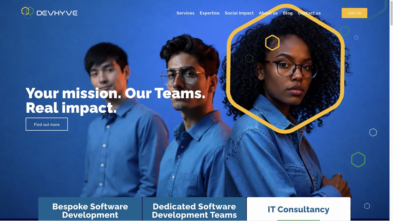 Devhyve corporate website homepage